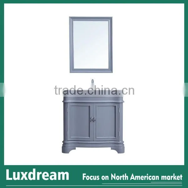 Double mirrors ice grey 60" bathroom vanity for North America