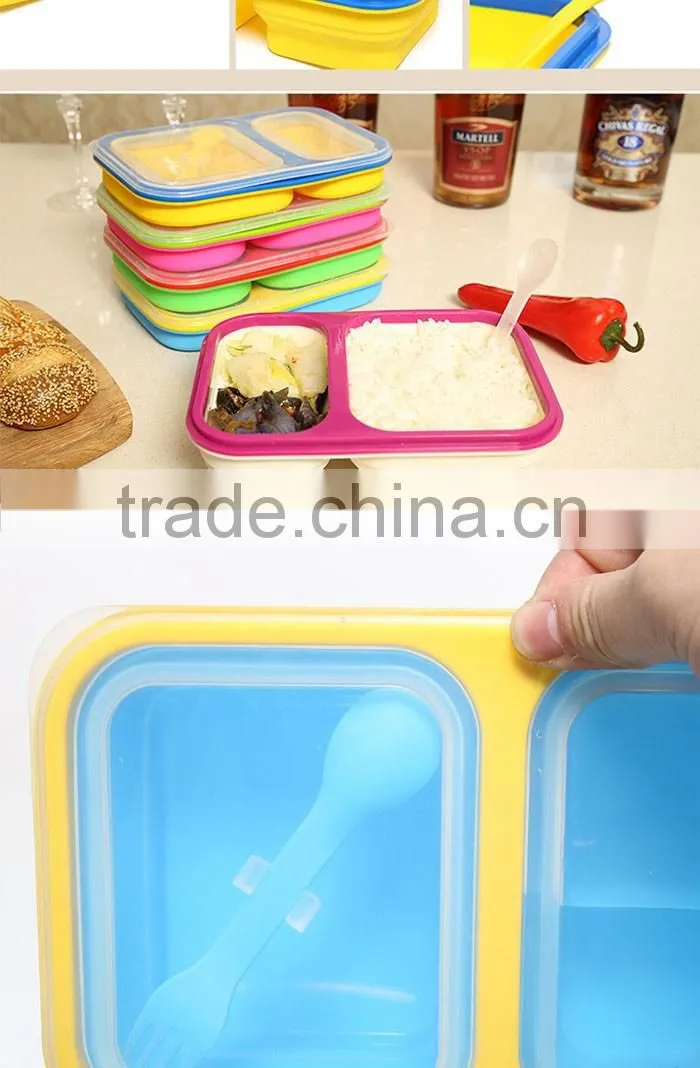 2016 2 Layer Microwave Portable For Kids Bento Lunchbox