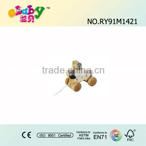 wood pull along toys with beetle