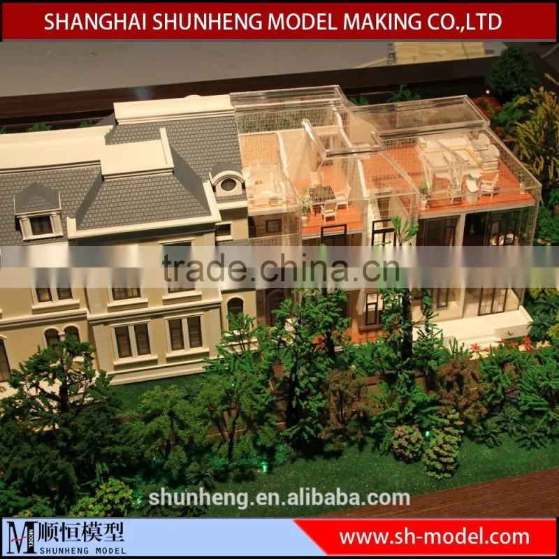 villa miniature building scale models making for real estate exhibition