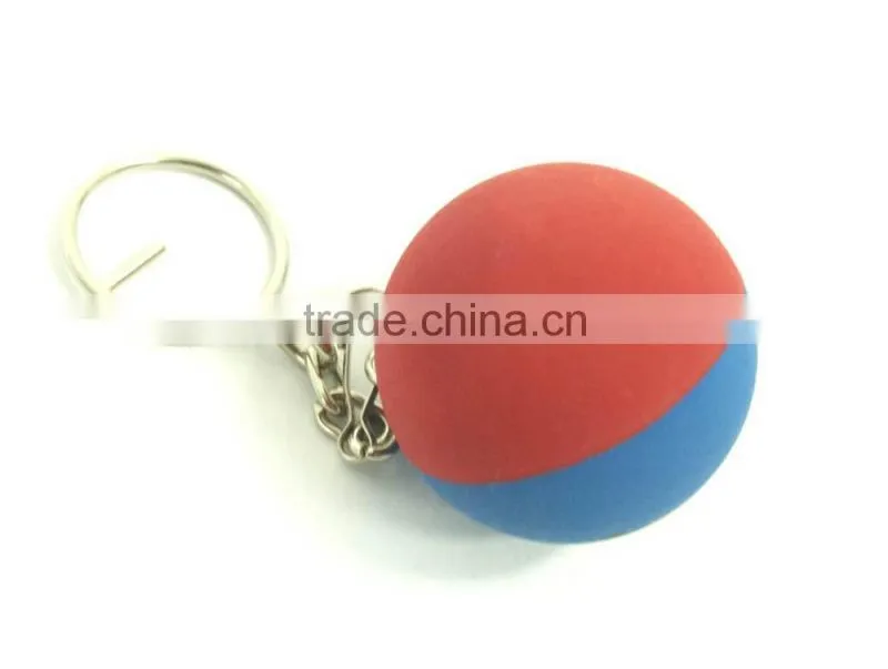 Rubber ball key chain