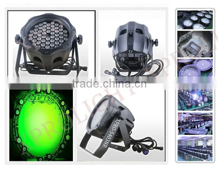 P67 waterproof 54pcs 3w rgbw led par light outdoor lighting