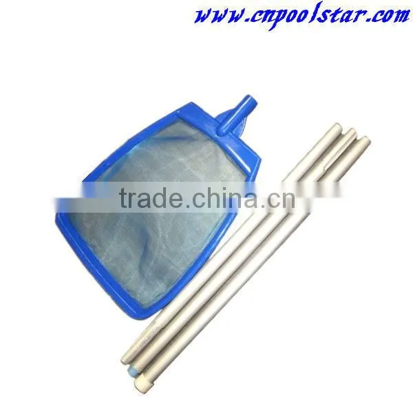 Aluminum reinforced pool leaf skimmer net card skimmer