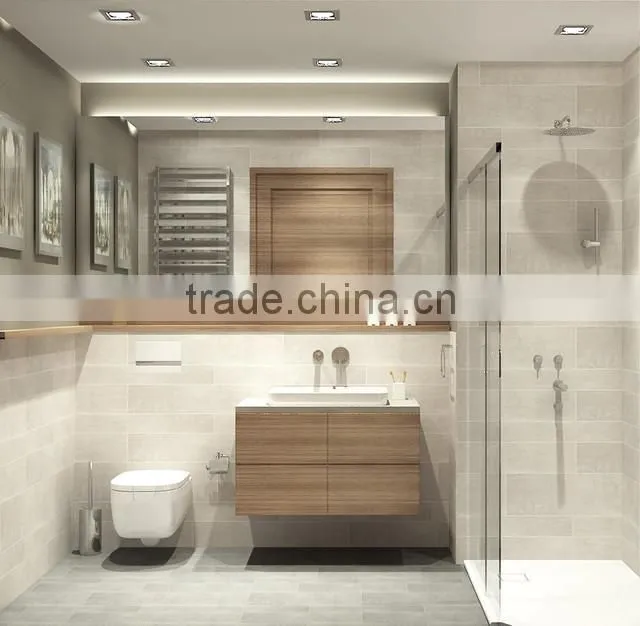 Modular European style melamine bathroom set led cabinet light