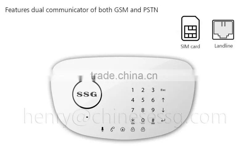 GSM PSTN Dual Network Burglar Alarm System with APP and Touch Screen