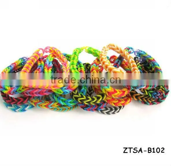 Latest Colorful Loom DIY Bands Rubber Bracelet ZTSA-B102