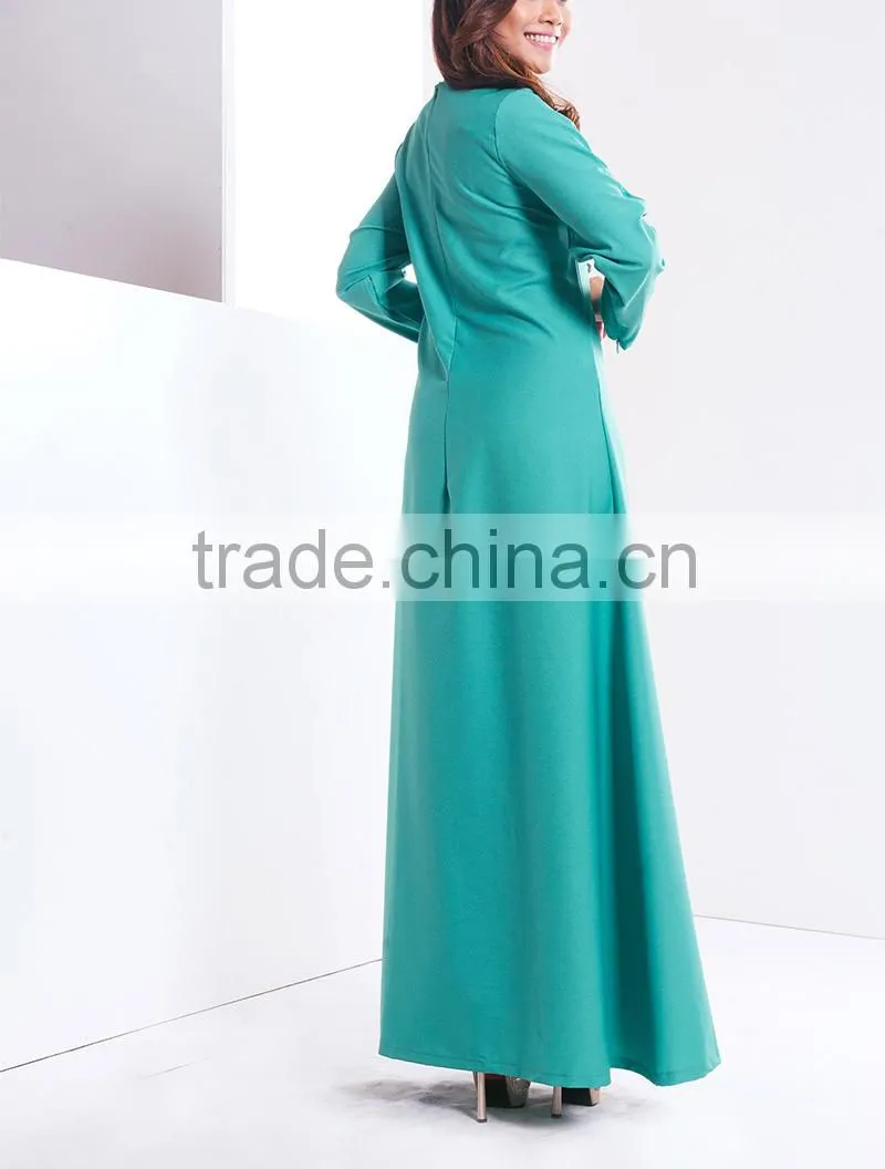 OEM service China factory custom made arabic chiffon solid muslim layers dress