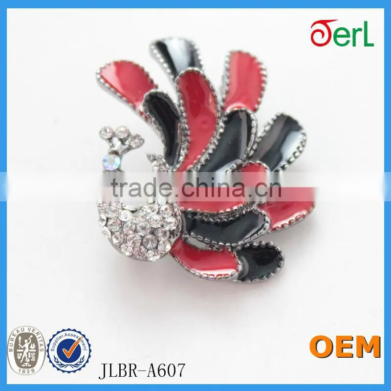 korean elegant crystal rhinestone wedding peacock brooch