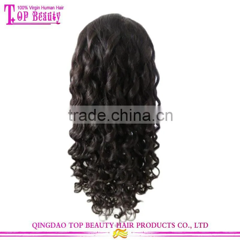 Cheap brazilian loose wave full lace wig glueless virign brazilian hair wig for black woman