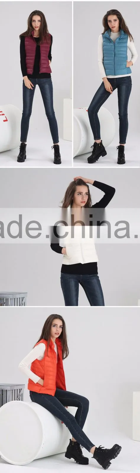 Wholesale winter sleeveless jacket mens/ womens down vest