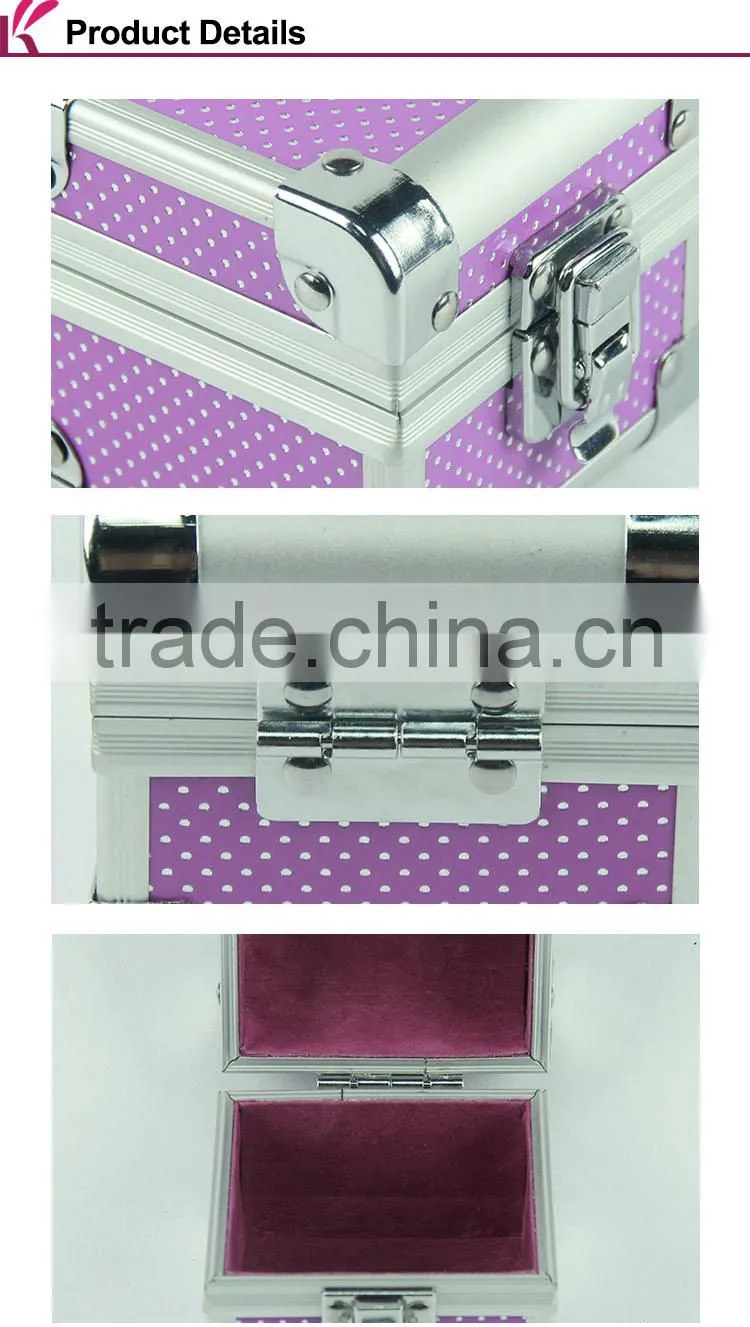 Pvc Purple Color Small Dots Pattern Empty Boxes Watch Gift Box