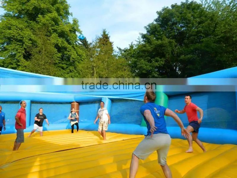 inflatable volleyball court with trampoline for adults