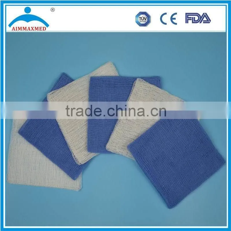 4 ply Medical gauze swabs pads in wound dressing 7.5x7.5cm