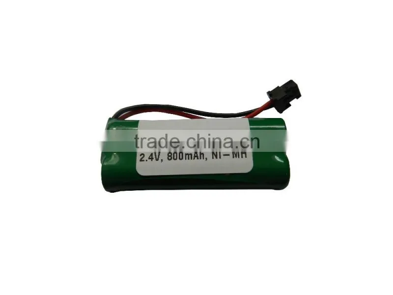 UN38.3 CE ROHS Rechargeable NIMH 5/4AAA 2.4V 800mAh battery pack for Cordless Phone