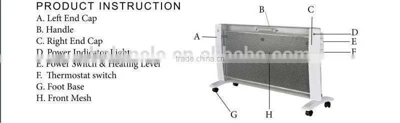 wholesale mica heater with pilot lamp wall mounting mica radiator heater hanging heaters