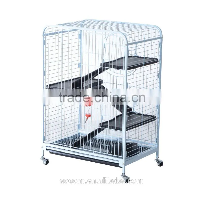 Pawhut 37" 4 Level White Indoor Metal Small Animal Cage Hutch