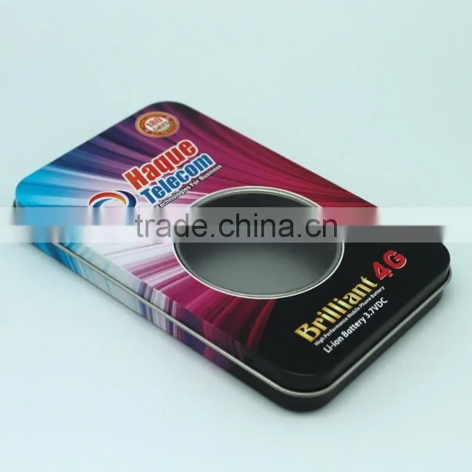 wholesale tin box for packing battery / usb, window lid metal battery boxes