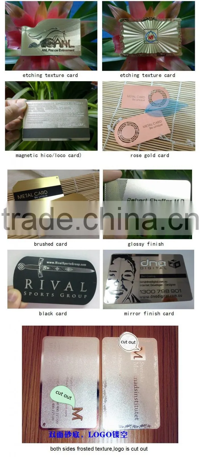 Metal / Silver Color Brushed Metal Business Cards