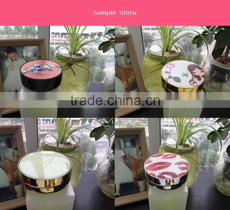 Fashionable Shiny Gold jar for air cushion BB CC new makeup round airless powder jar