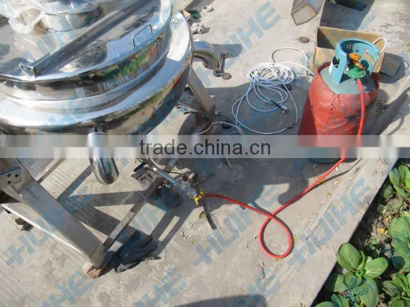 gas heating jacketed kettle with mixer