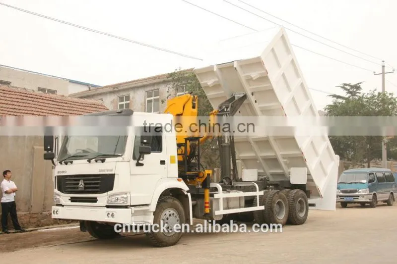 Brand HOWO 6*4 loading 30T Sinotruk Cargo truck with crane