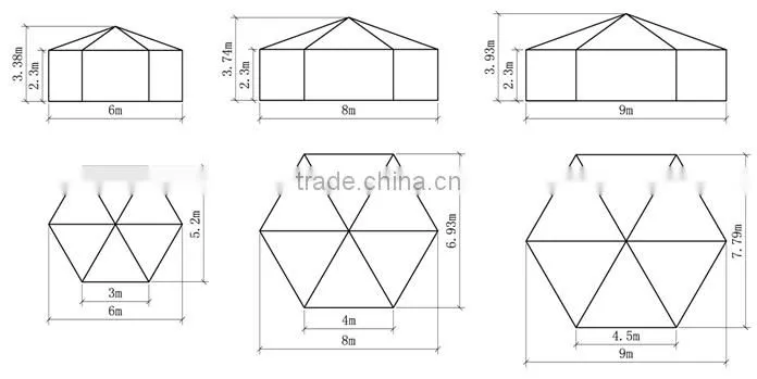 Multi side tent with PVC Glass Walls