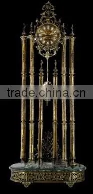 Magnificent Antique 19th Century French Gold Gilded Bronze Floor Standing Clock