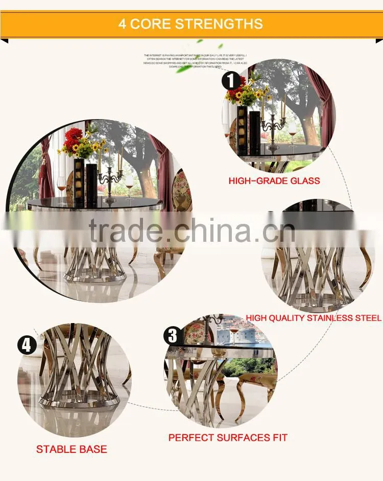 High Quality Durable Oval Glass Top Dining Table TH371