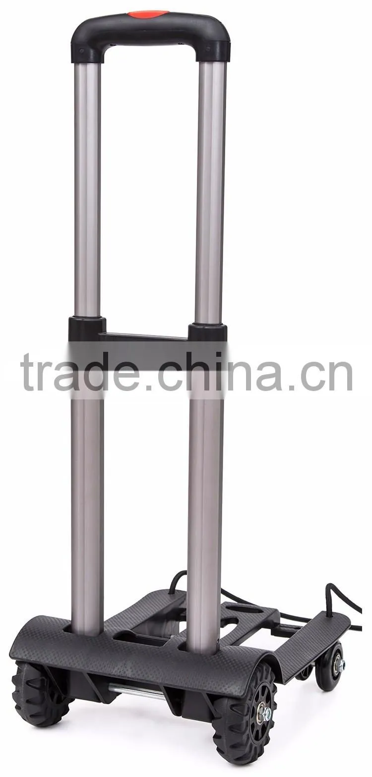 Upgrade Folding Shopping Cart with 4 Wheels/Lightweight Aluminum Cube Folding Luggage Cart/ Portable Hand Trolley