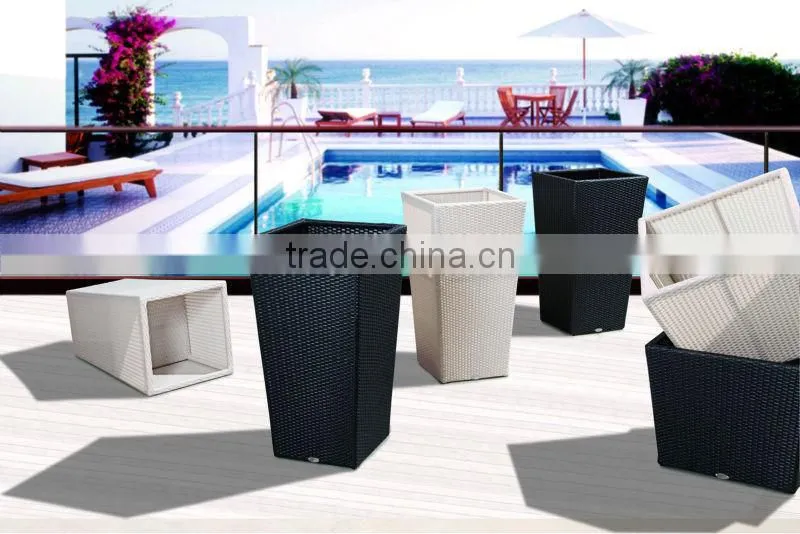 High quality garden home furniture rattan flower pot outdoor planter