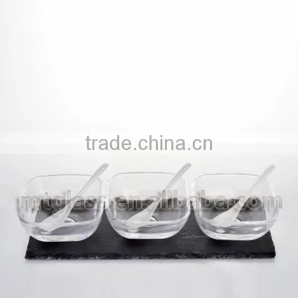 3 PCS OF SET cheap antique clear classical antique glass suger fruit bowls
