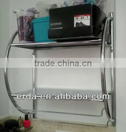 Organize It All 2 Tier Shelf with Towel Bars