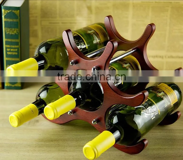 Wholesale home furniture 6 wooden wine racks