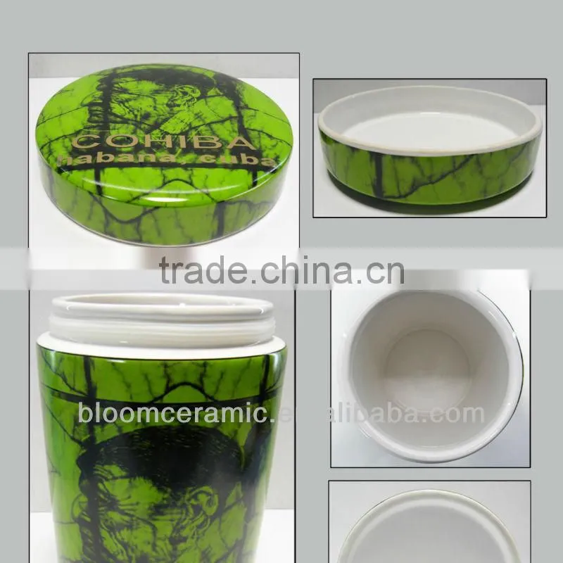 Porcelain decal storage jar