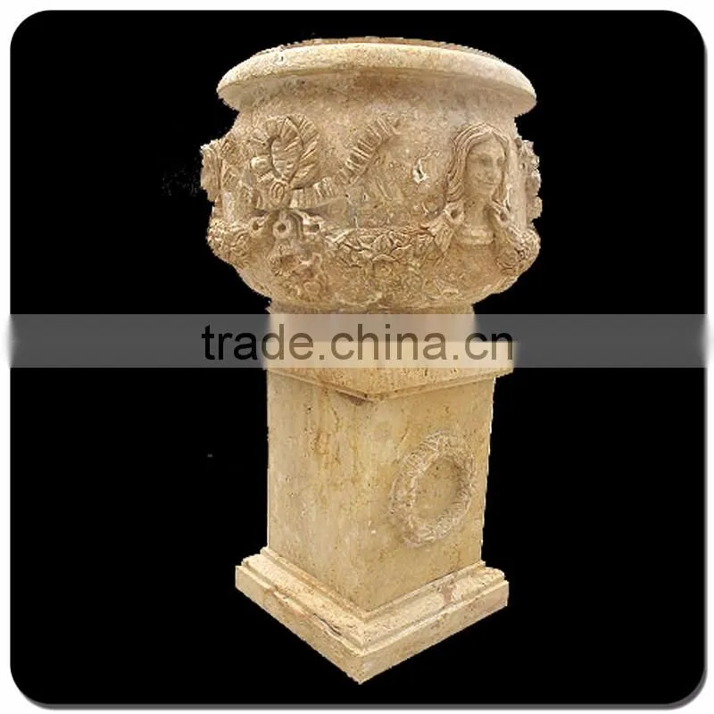 Decorative garden stone pot antique stone granite flowerpots