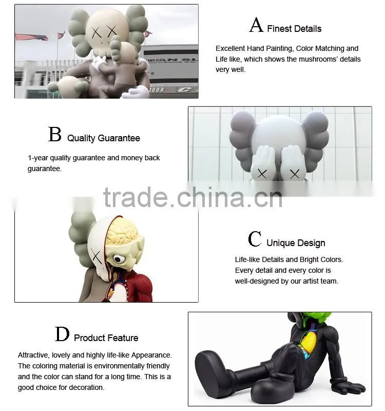 whoelsale outdoor decoration resin craft fiberglass kaws companion