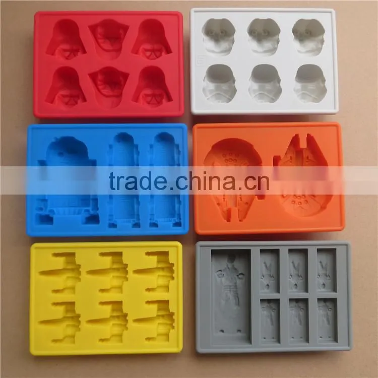 Funny world star silicone ice cube mold tray with 6 shapes