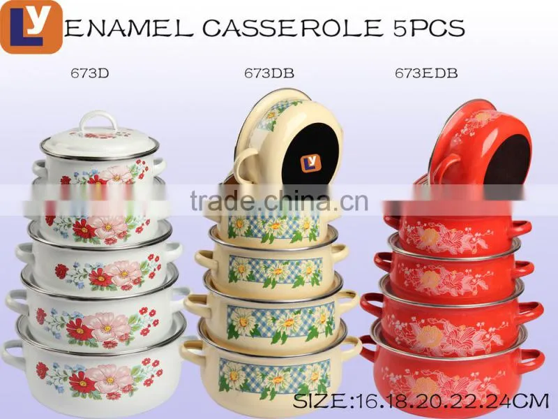 Hot new products 16-24cm 673DB enamel casserole cookware