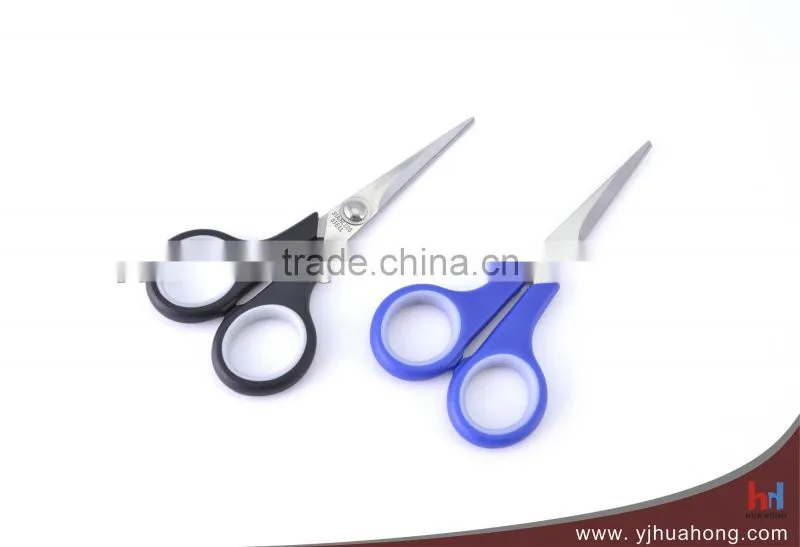 Soft grip titanium-coated blade stationery scissors/office&school scissors