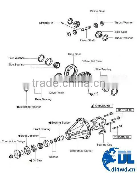 RD101 front differential parts air locker for jeep