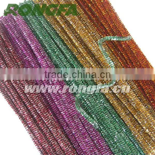 8mm x 50cm DIY handcraft two color metallic pipe cleaners