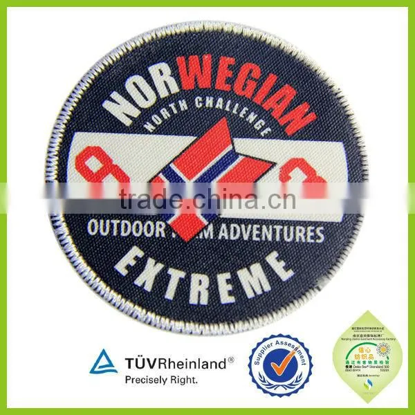 Personalized fabric cheap custom clothing raised print labels for sale