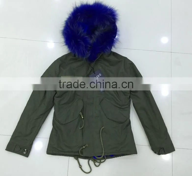 ALIKE military jacket with navy fur women coat