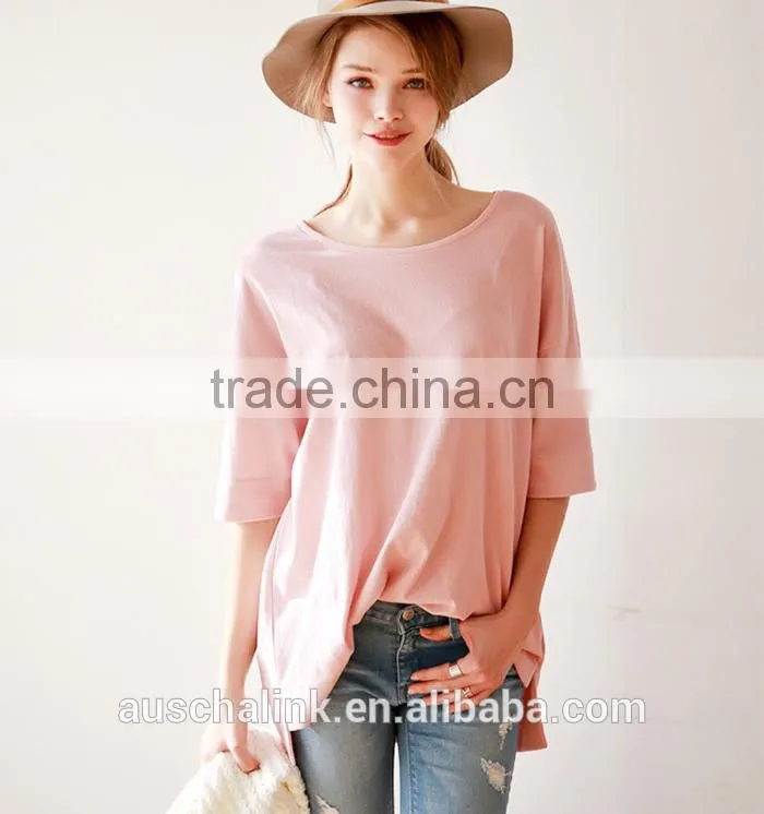 hot sale high quality girls 100% organic cotton white t shirt