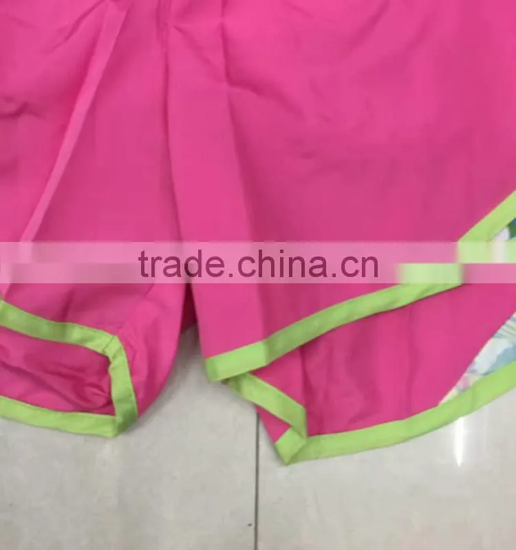 Clothing inventory women 100%polyester contrast sports shorts