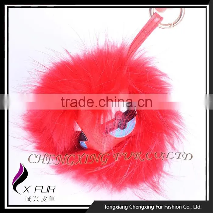 CX-R-48B 2017 Monster Raccoon Fur Keychain Hand Bag Decorations Key Ring