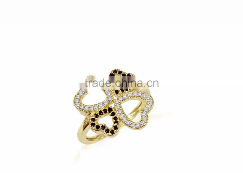 Gold Plated Latest Small Gemstone Heart Ring