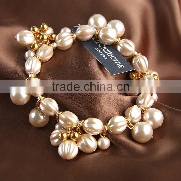 fashion pearl necklace bracelet earring sets, elegant woman peartl jewelry set, high quality costume jewelry