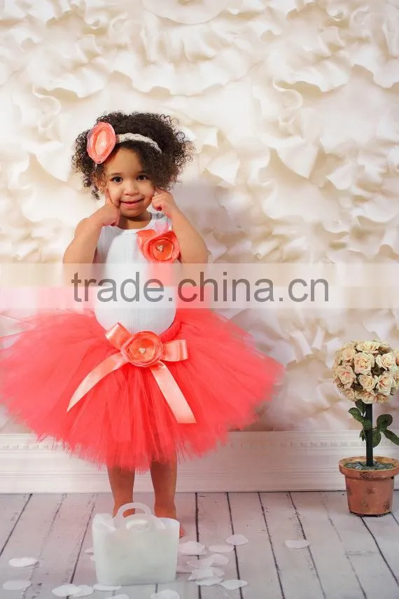 Hot Sales Kids Pettiskirt Ruffle Chiffon Petti Top Set 0-6years Pettiskirt