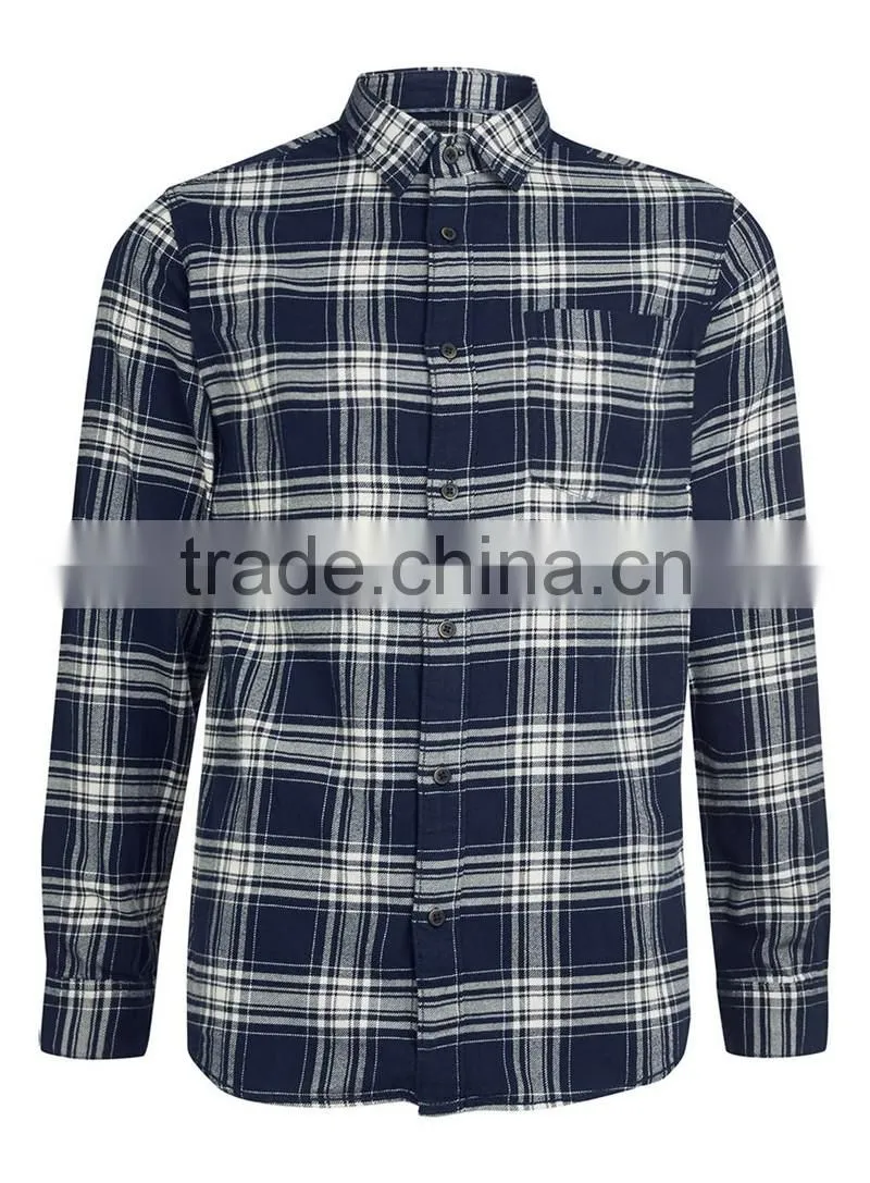 2016 oxford check men shirt wholesale in China